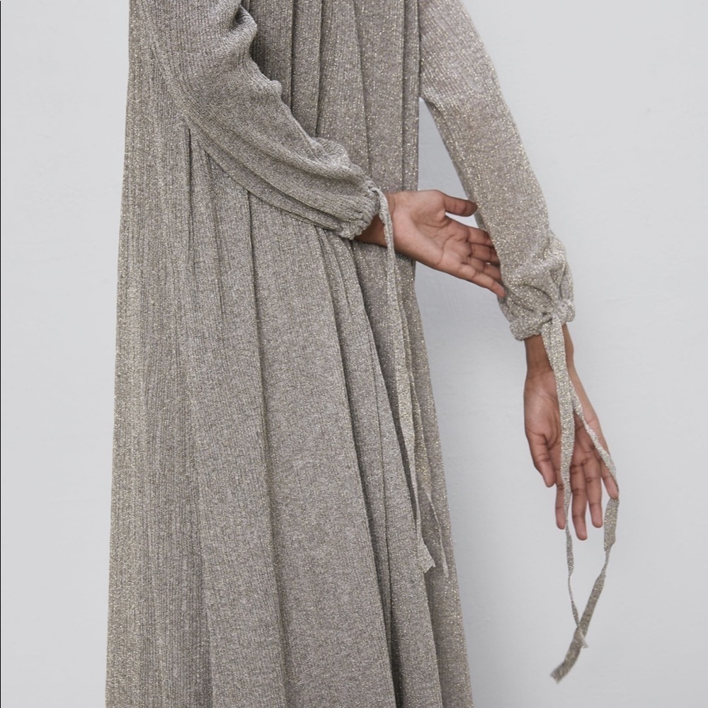ZARA Dress with Metallic Thread - Picture 5 of 7